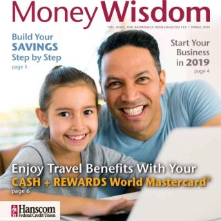 MoneyWisdom Spring 2019 cover father and daughter on computer
