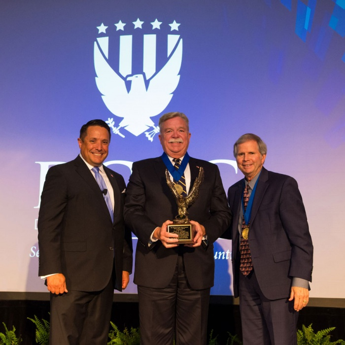 Anthony Hernandez of DCUC and David Sprague of Hanscom Federal Credit Union and Michael Kloiber of Tinker Federal Credit Union