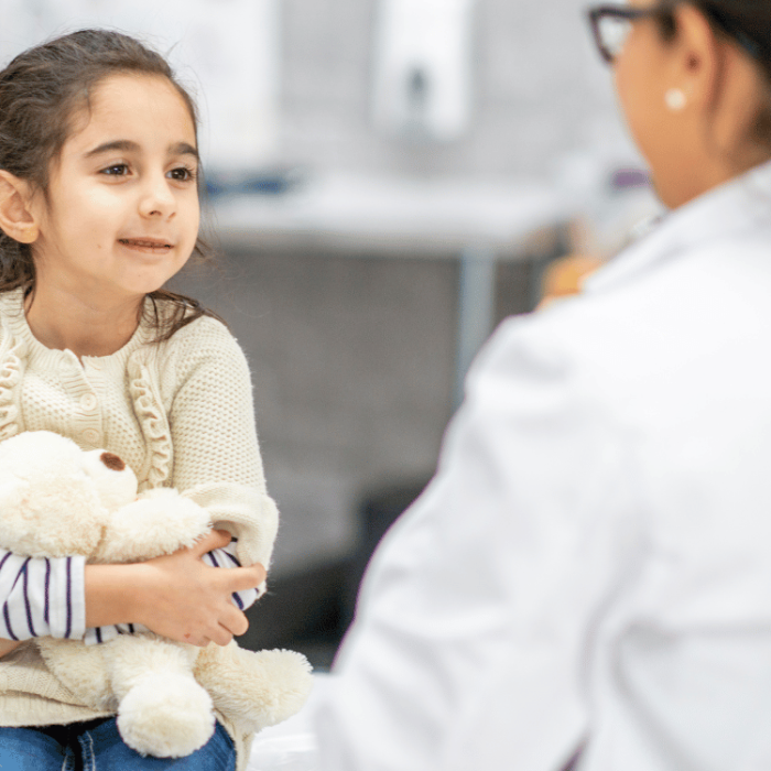 A little girl visiting the doctor