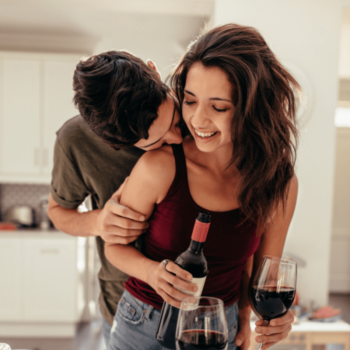 couple in happy mood