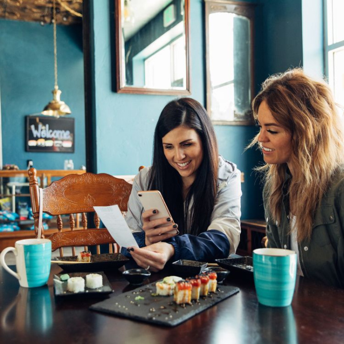 friends paying bill