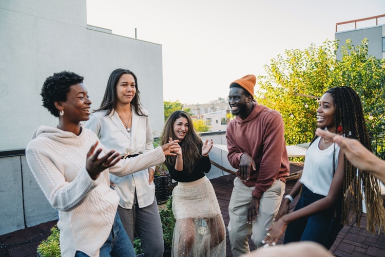 celebration on a rooftop