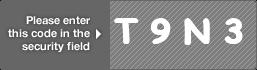 captcha code for visual authentication  letter T number 9 letter N number 3
