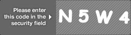 captcha code for visual authentication  letter N number 5 letter W number 4
