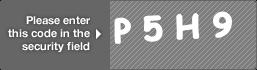 captcha code for visual authentication  letter P number 5 letter H number 9