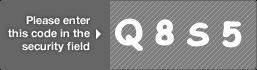 captcha code for visual authentication  letter Q number 8 letter S number 5