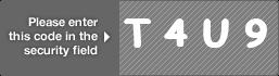 captcha code for visual authentication  letter T number 4 letter U number 9