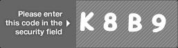 captcha code for visual authentication  letter K number 8 letter B number 9