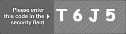 captcha code for visual authentication  letter T number 6 letter J number 5