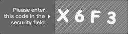 captcha code for visual authentication  letter X number 6 letter F number 3