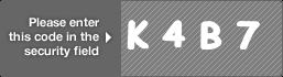 captcha code for visual authentication  letter K number 4 letter B number 7