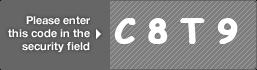 captcha code for visual authentication  letter C number 8 letter T number 9