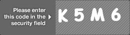 captcha code for visual authentication  letter K number 5 letter M number 6