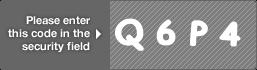 captcha code for visual authentication  letter Q number 6 letter P number 4