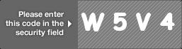 captcha code for visual authentication  letter W number 5 letter V number 4