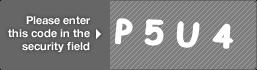 captcha code for visual authentication  letter P number 5 letter U number 4