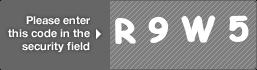 captcha code for visual authentication  letter R number 9 letter W number 5