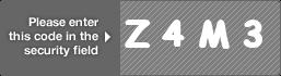 captcha code for visual authentication  letter Z number 4 letter M number 3