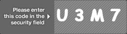 captcha code for visual authentication  letter U number 3 letter M number 7