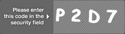 captcha code for visual authentication  letter P number 2 letter D number 7