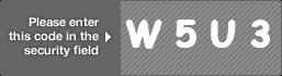 captcha code for visual authentication  letter W number 5 letter U number 3
