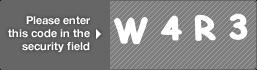 captcha code for visual authentication  letter W number 4 letter R number 3