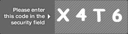 captcha code for visual authentication  letter X number 4 letter T number 6