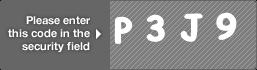 captcha code for visual authentication  letter P number 3 letter J number 9