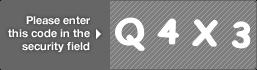 captcha code for visual authentication  letter Q number 4 letter X number 3