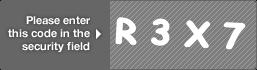 captcha code for visual authentication  letter R number 3 letter X number 7