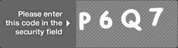 captcha code for visual authentication  letter P number 6 letter Q number 7