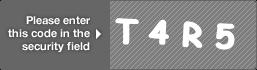 captcha code for visual authentication  letter T number 4 letter R number 5
