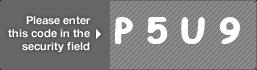 captcha code for visual authentication  letter P number 5 letter U number 9