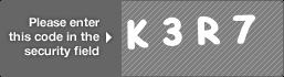 captcha code for visual authentication  letter K number 3 letter R number 7