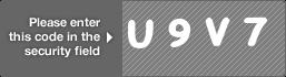 captcha code for visual authentication  letter U number 9 letter V number 7