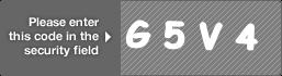 captcha code for visual authentication  letter G number 5 letter V number 4