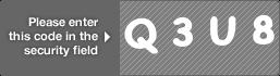 captcha code for visual authentication  letter Q number 3 letter U number 8