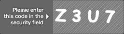 captcha code for visual authentication  letter Z number 3 letter U number 7
