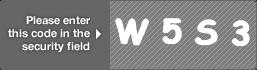 captcha code for visual authentication  letter W number 5 letter S number 3