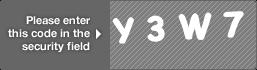 captcha code for visual authentication  letter Y number 3 letter W number 7