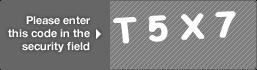 captcha code for visual authentication  letter T number 5 letter X number 7