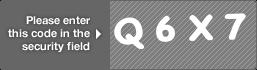 captcha code for visual authentication  letter Q number 6 letter X number 7