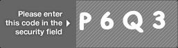 captcha code for visual authentication  letter P number 6 letter Q number 3