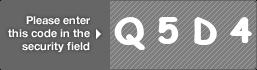 captcha code for visual authentication  letter Q number 5 letter D number 4