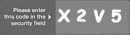 captcha code for visual authentication  letter X number 2 letter V number 5