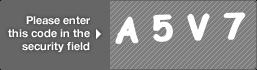 captcha code for visual authentication  letter A number 5 letter V number 7