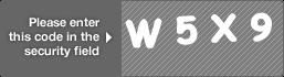 captcha code for visual authentication  letter W number 5 letter X number 9