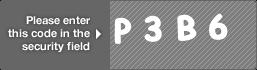 captcha code for visual authentication  letter P number 3 letter B number 6