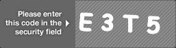 captcha code for visual authentication  letter E number 3 letter T number 5